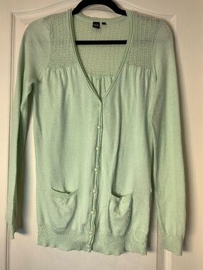 Icône Simons Mint Green Lightweight Cardigan Spring Summer Fresh Knit Size S